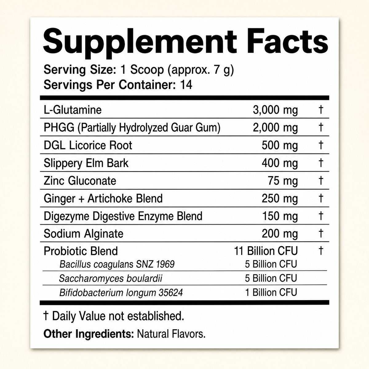 More Than Probiotics - Supplement facts